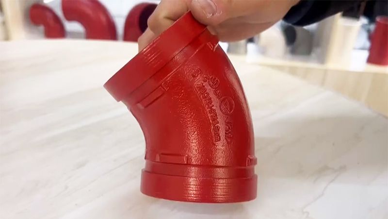 Codo ranurado de 45°