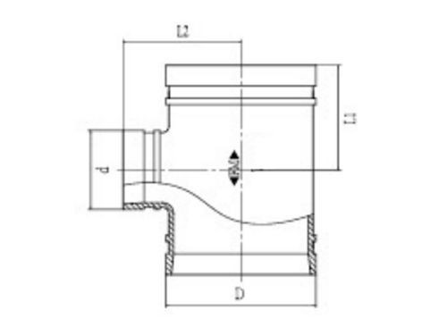 Tee reducida ranurada