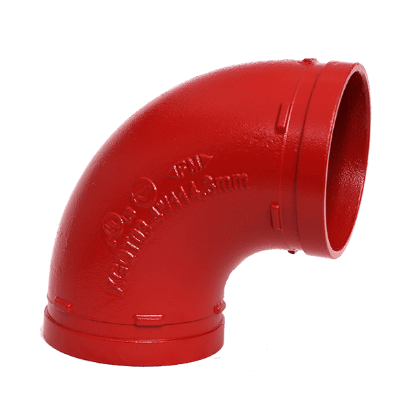 Codo ranurado de radio largo de 90°