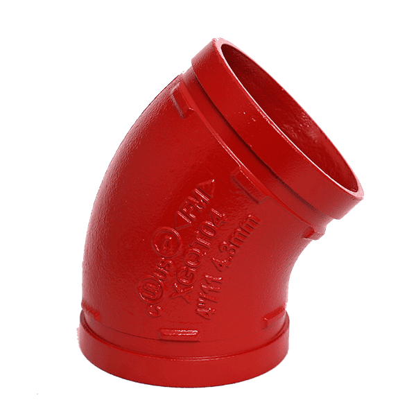 Codo ranurado de 45°