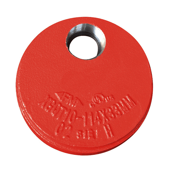 Tapa ranurada con agujero excéntrico